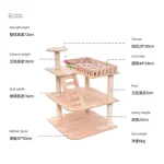 Arbre à chat en bois avec plateformes confortables
