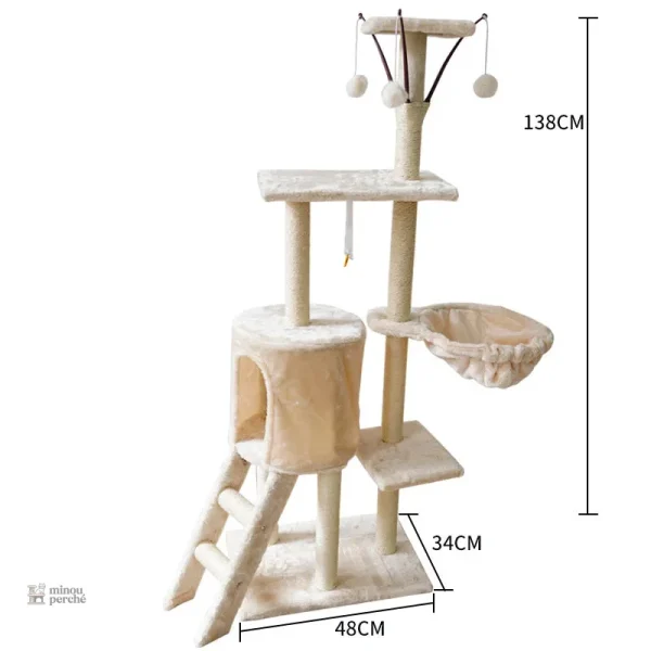 Arbre à chat ChâteauFélin avec villa et plateformes