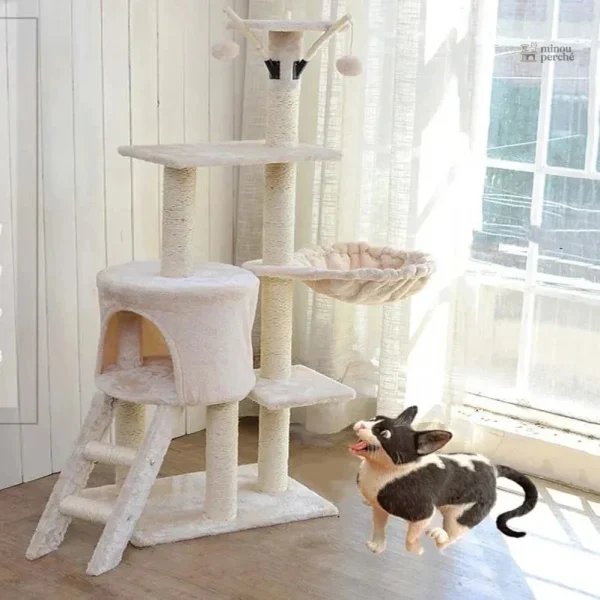 Design élégant de l'arbre à chat ChâteauFélin pour chats