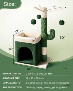 Arbre à chat cactus pour jeux et repos félin