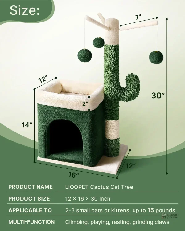 Arbre à chat cactus pour jeux et repos félin