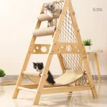 Arbre à chat bois multifonctions avec hamac Aventurichat