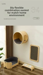 Mobilier mural pour chats au style contemporain