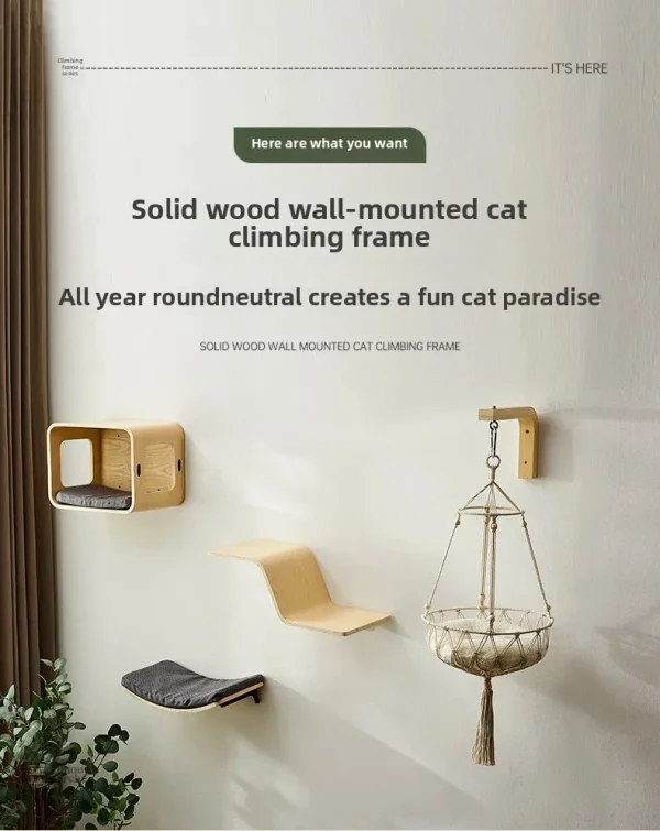 Arbre à chat suspendu au design moderne et épuré