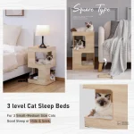 Condo intégré pour chats sur arbre à chat bois