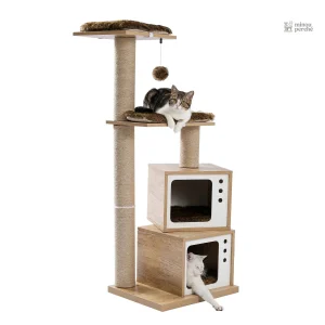 Arbre à chat design FélinLuxe avec litière intégrée