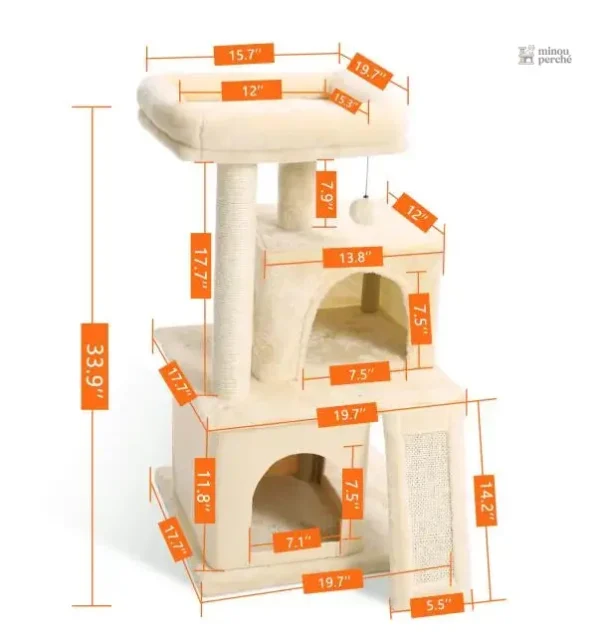 Arbre à chat avec litière intégrée au design unique