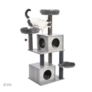 Design d'arbre à chat avec espace pour litière