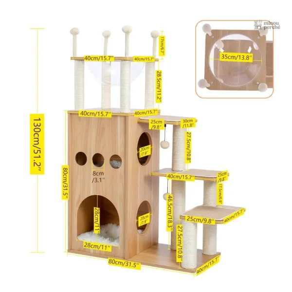Arbre à chat design avec rangement litière
