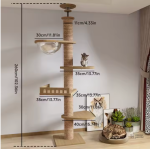 Arbre à chat au style naturel, hamac confortable
