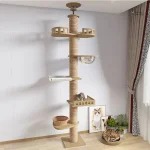 Arbre à chat en bois, design sol au plafond