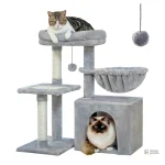 Espace de repos accueillant pour chats dans les tons beiges