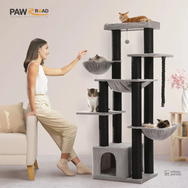 Arbre à chat spacieux, idéal pour les Maine Coons
