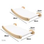 Support mural pour gamelles de chat, bois durable