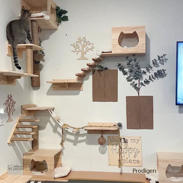 GourmetMur : support mural en bois pour gamelles de chat