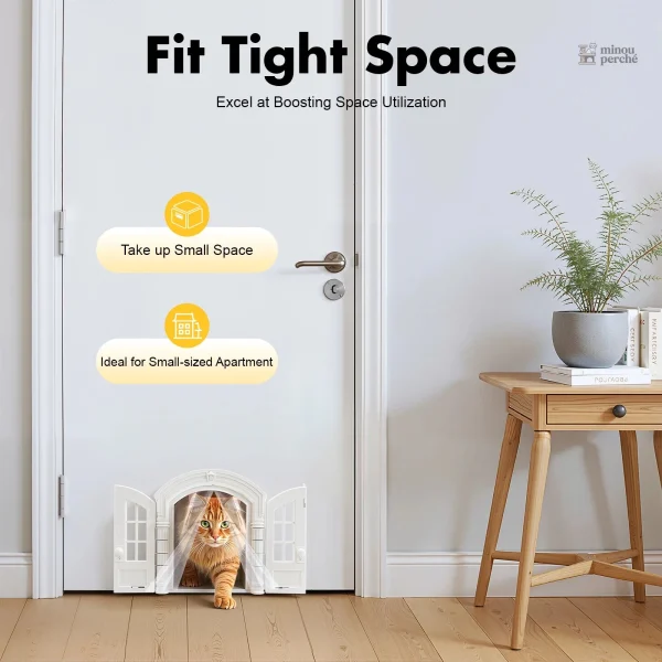 Porte pour chat design Château, pratique et esthétique