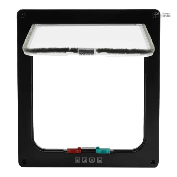 Porte noire pour chat, style moderne et sécurisé
