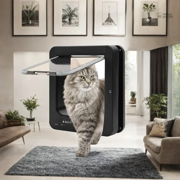 Chatière connectée pour chat avec contrôle à distance