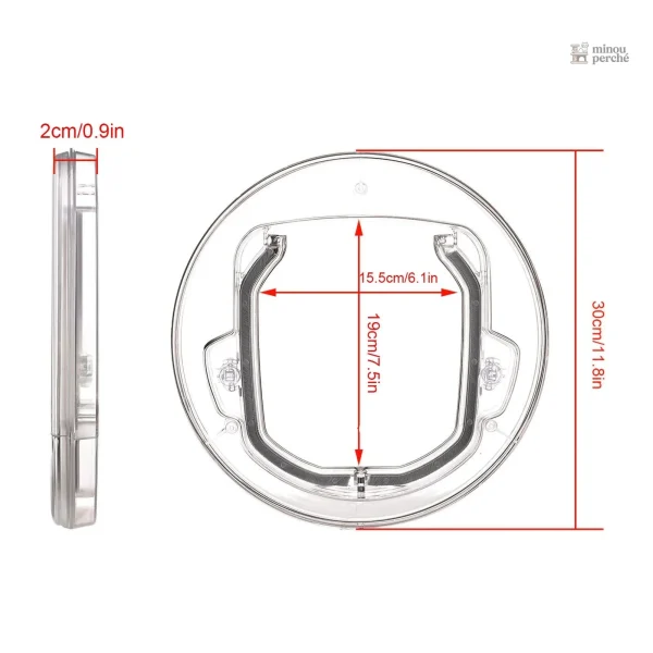 Chatière discrète pour chat, design rond