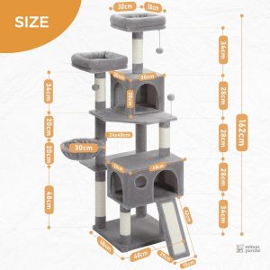 Arbre à chat design doux avec plusieurs niveaux pour jouer et se reposer