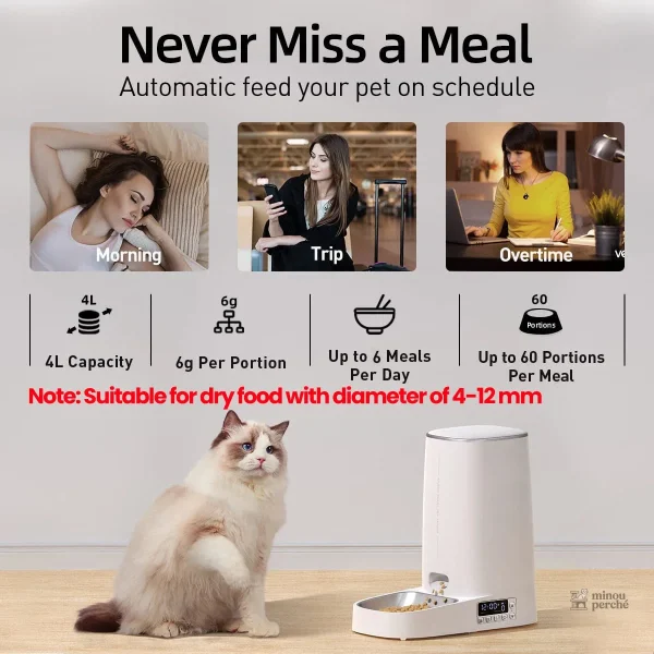 Distributeur croquettes pour chat pratique et moderne