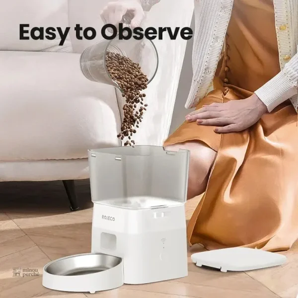 Distributeur de croquettes pour chat, 2 litres, connecté