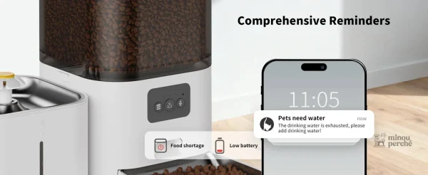 Distributeur de croquettes pour chats avec eau fraîche