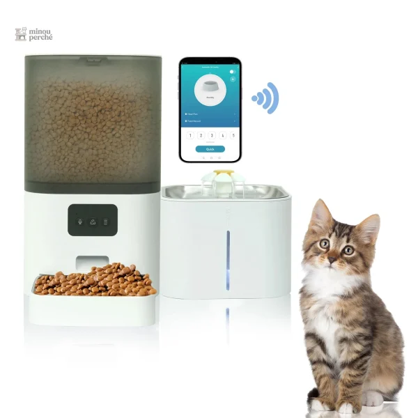 Distributeur de croquettes connecté pour chat 2-en-1 - vue 4
