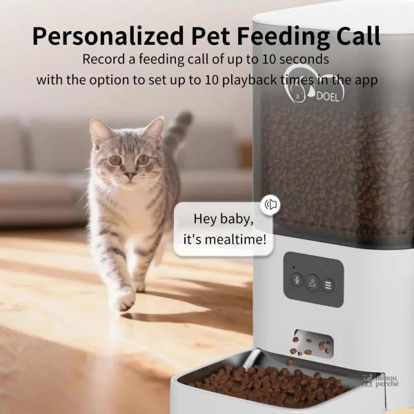 Distributeur de croquettes intelligent pour félin