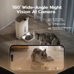 Distributeur de nourriture pour chat 4,5L, connecté WiFi