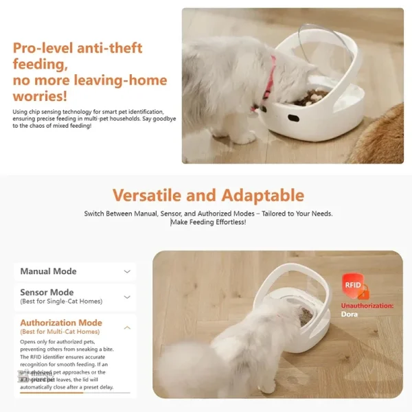 Distributeur pour chat avec reconnaissance RFID