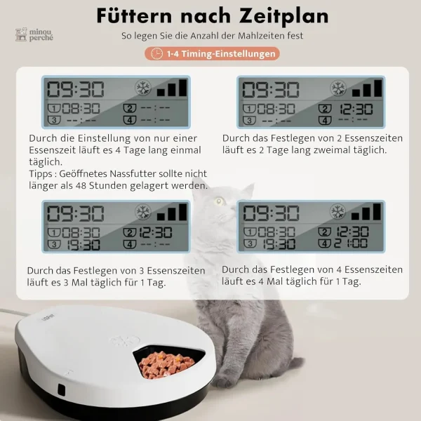 Distributeur intelligent de pâté et croquettes pour chat