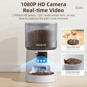 Distributeur de croquettes avec caméra intégrée pour chats
