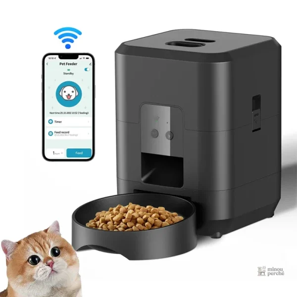 Distributeur de croquettes pour un confort moderne félin