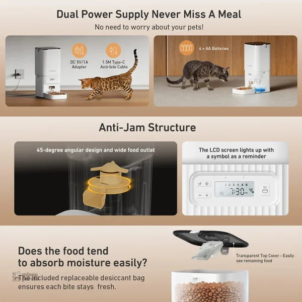 Distributeur de croquettes intelligent pour routines de chat