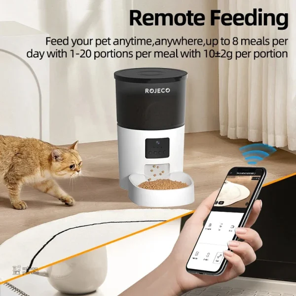 Alimentation programmée pour chats avec caméra