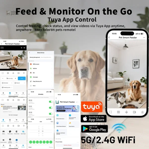 Caméra HD intégrée pour surveiller votre chat à distance