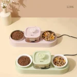 Fontaine à eau pour chat avec double bol en inox