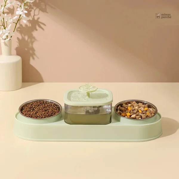 Accessoire pour chat : distributeur et fontaine inox