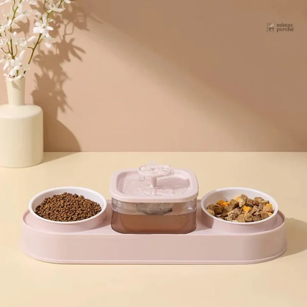 Distributeur de nourriture et eau pour animaux de compagnie