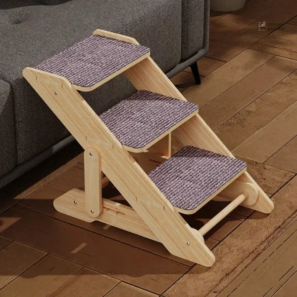 Escalier en bois pour chats âgés et blessés