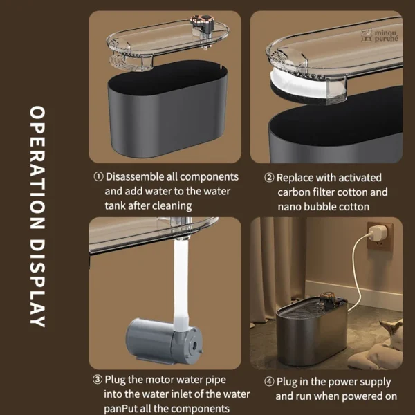 Fontaine à eau pour animaux, 3L, design MistyFlow