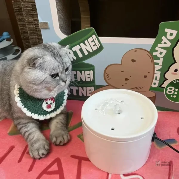 Fontaine silencieuse pour chats, design céramique élégant