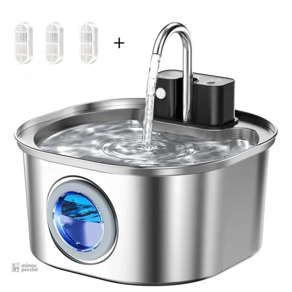 Fontaine à boire inoxydable pour votre félin