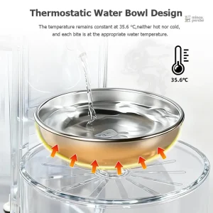 Fontaine à eau inox pour chat, design moderne et pratique