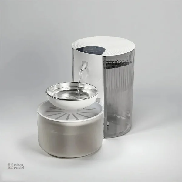 Fontaine à eau pour chat, design innovant en inox