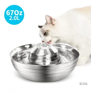 Fontaine à eau inox élégante pour chats "Miaou Steel" 2L