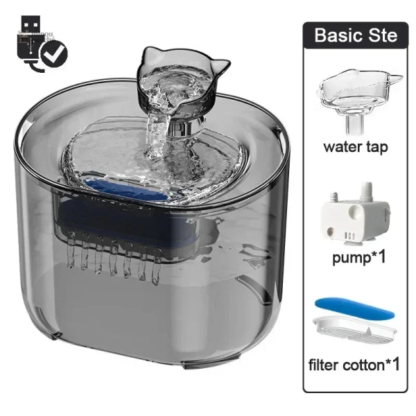 Fontaine à eau pour chat automatique 2.2L Moustachette - vue 3
