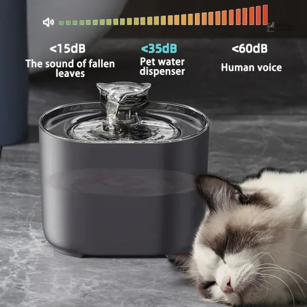 Fontaine d'eau design pour chat avec capteur