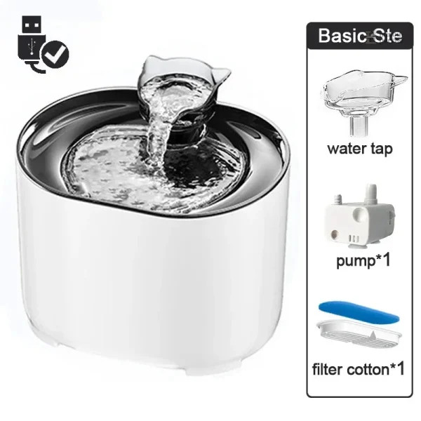 Distributeur d'eau pour chat avec capacité de 2.2L